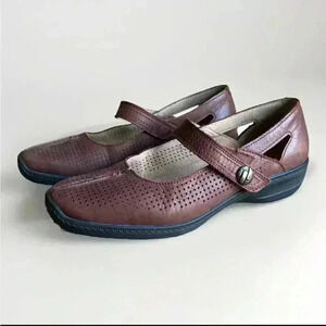 Hotter Mary Jane Shoes Brown Womens 8.5 Leather Comfort Classic Sophisticated